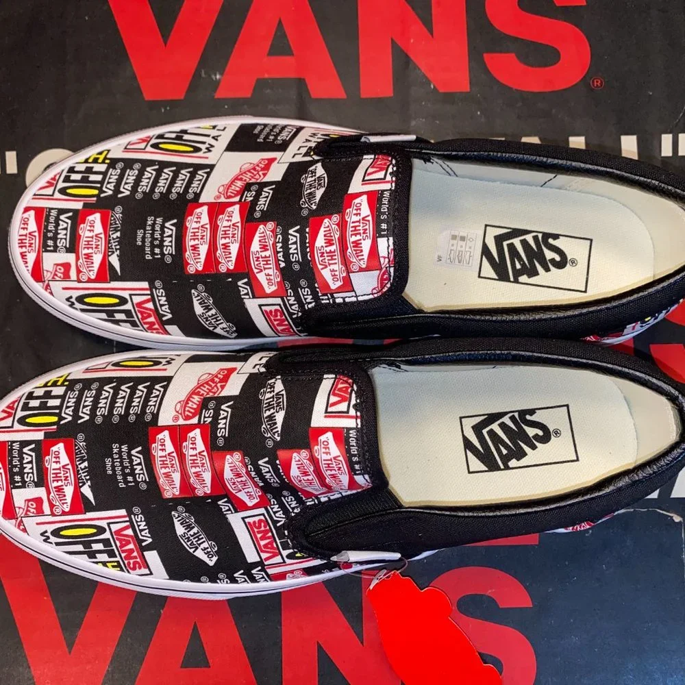 Vans Men's 4.5/Women's 6 Classic Slip-On Label Mix True White VN0A4BV3V9A